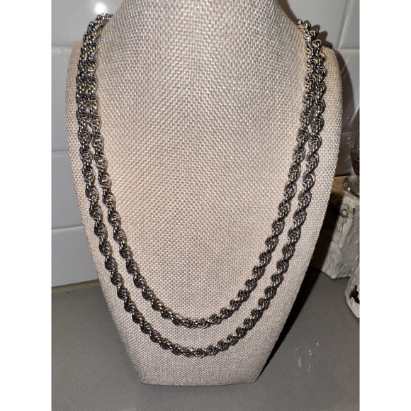 Monet Jewelry - Monet silver tone rope chain necklace - 54” Long